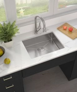Allora USA - ADA-KH-2016 - 20" X 16" X 5" Handmade Undermount Single Bowl Stainless Steel Kitchen Sink