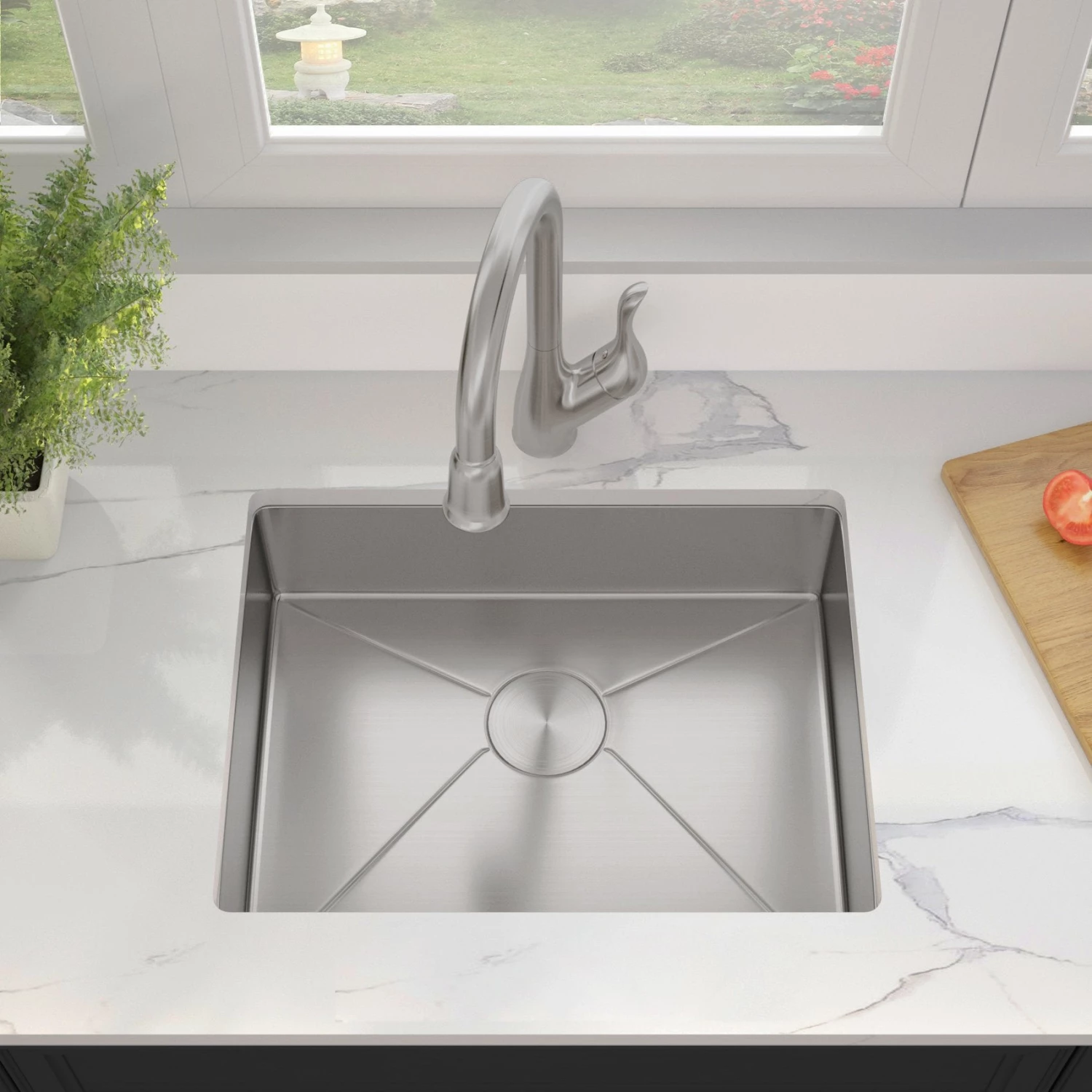 Allora USA - ADA-KH-2718-R15 - 26" X 17" X 5" Handmade Undermount Single Bowl Stainless Steel Kitchen Sink 4 Allora USA - ADA-KH-2718-R15 - 26" X 17" X 5" Handmade Undermount Single Bowl Stainless Steel Kitchen Sink