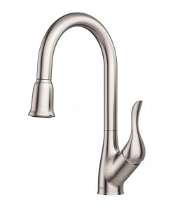 Faucets Allora USA - A-710-BN Kitchen Faucet - Single Handle Pull Down Sprayer - Brush Nickel
