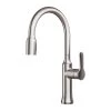 Faucets Allora USA - A-715-BN Kitchen Faucet - Single Hole Single Handle Pull Down Kitchen Faucet - Brushed Nickel
