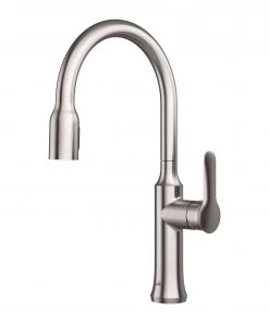 Faucets Allora USA - A-715-BN Kitchen Faucet - Single Hole Single Handle Pull Down Kitchen Faucet - Brushed Nickel