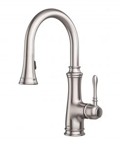 Faucets Allora USA - A-726-BN Kitchen Faucet - Single Handle Pull Down Sprayer - Brushed Nickel