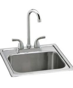 Elkay Neptune All-in-One Drop-In Stainless Steel 15 In. 2-Hole Single Bowl Bar Sink