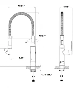 Allora USA - A-730-BN Kitchen Faucet - Magnetic Pull-Out Sprayer - Brush Nickel