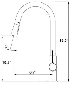 Allora USA - A-740-BL Single Handle Kitchen Faucet In Black