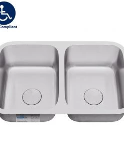 Allora USA - ADA-3118 - 31" X 18" X 6"Undermount Double Bowl 18 Gauge Stainless Steel Kitchen Sink Sinks