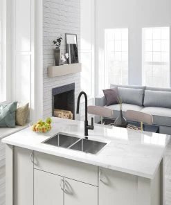 Allora USA - A-740-BL Single Handle Kitchen Faucet In Black