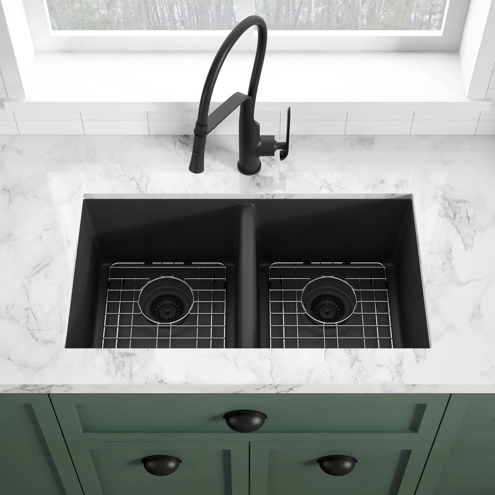 Allora USA - A-760-BL Single Handle Kitchen Faucet In Black 12 Allora USA - A-760-BL Single Handle Kitchen Faucet In Black