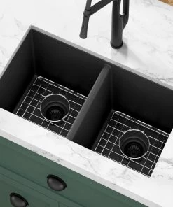 NEW! Allora USA GC-3118-D Black Granite Composite Kitchen Sink Sinks