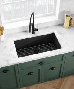 NEW! Allora USA GC-3118-S Black Granite Composite Kitchen Sink