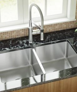 Allora USA - KH-3318 - 33" X 18" X 10" Undermount Double Bowl Handmade Stainless Steel Kitchen Sink 12 Allora USA - KH-3318 - 33