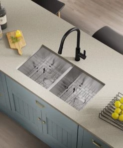 Allora USA - A-740-BL Single Handle Kitchen Faucet In Black