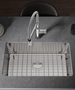 Sinks Allora USA - KSN-3018-R25 - 30" X 18" X 9" Undermount Single Bowl Stainless Steel Kitchen Sink