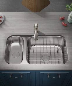 Allora USA KSN-3218R Undermount Double Bowl Kitchen Sink Sinks