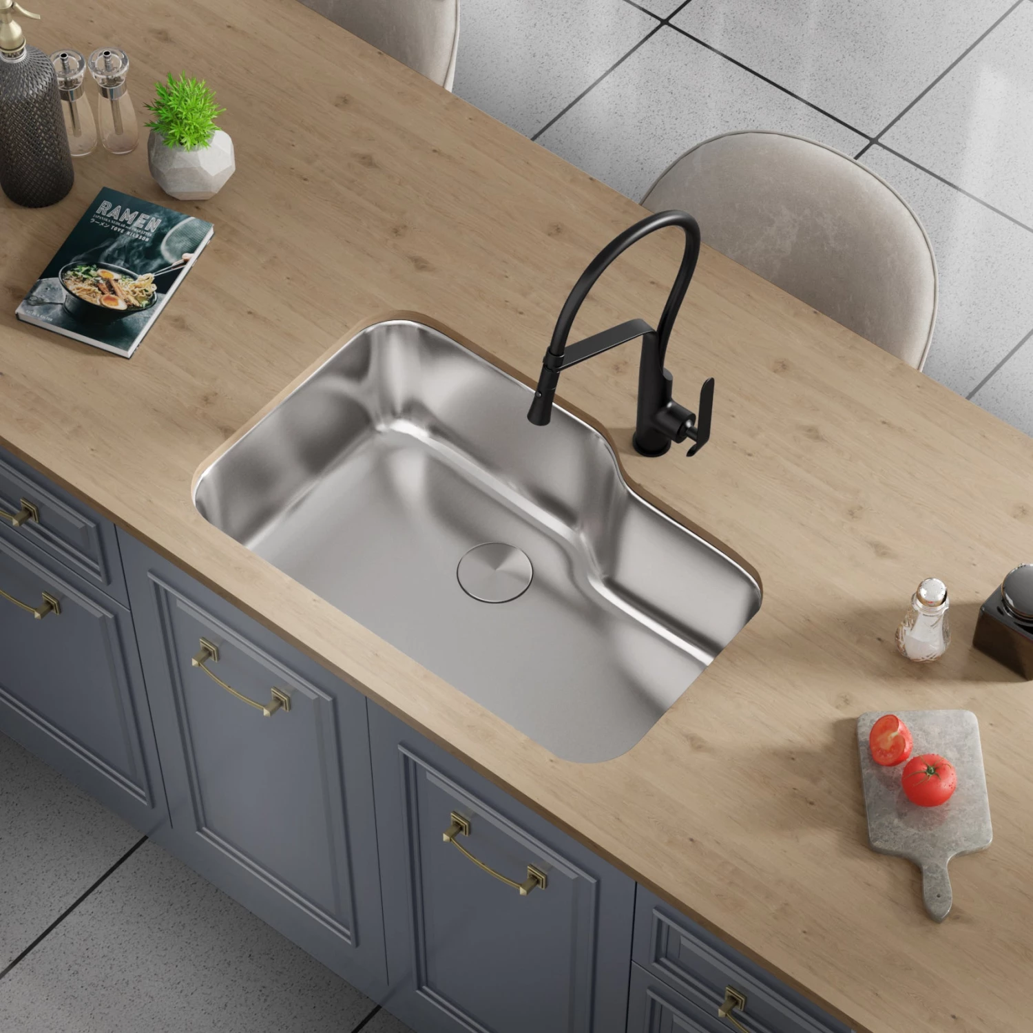 Allora USA - A-760-BL Single Handle Kitchen Faucet In Black 3 Allora USA - A-760-BL Single Handle Kitchen Faucet In Black