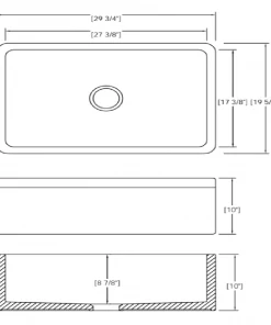 NEW! Allora USA FC-3020-S Farmhouse Fireclay Kitchen Sink Sinks