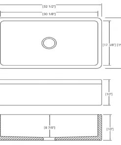 NEW! Allora USA FC-3220-S Farmhouse Fireclay Kitchen Sink Sinks