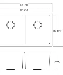 NEW! Allora USA GC-3118-D Black Granite Composite Kitchen Sink Sinks