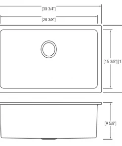 NEW! Allora USA GC-3118-S Black Granite Composite Kitchen Sink
