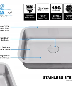 Allora USA - KSN-3018-16 Combo - 30" X 18" X 9" Undermount Single Large Bowl Stainless Steel Kitchen Sink 23 Allora USA - KSN-3018-16 Combo - 30