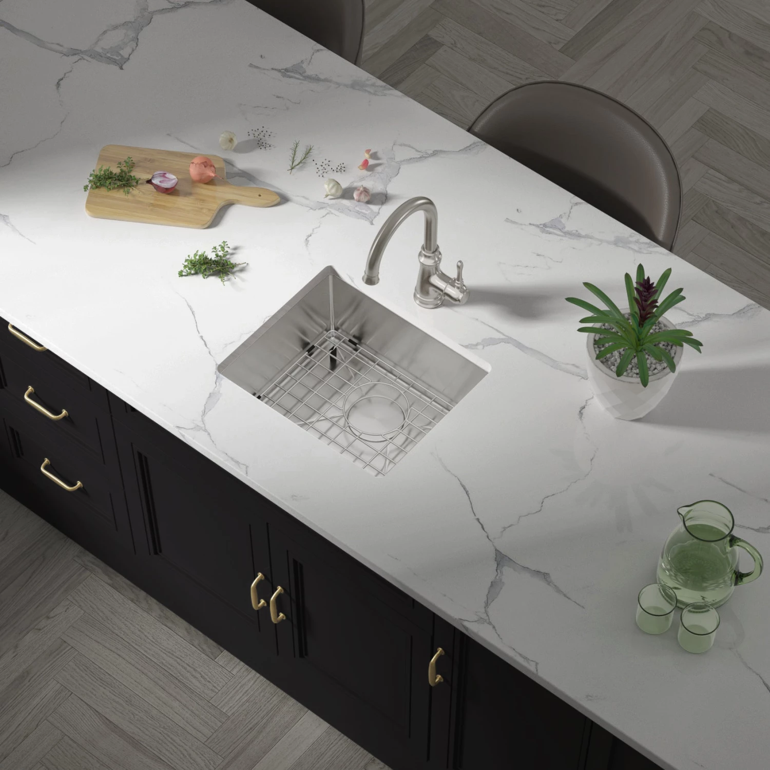 Allora USA - KH-1518 - 15" X 18" X 8.5" Handmade Undermount Single Bowl Stainless Steel Bar Sink Sinks 4 Allora USA - KH-1518 - 15" X 18" X 8.5" Handmade Undermount Single Bowl Stainless Steel Bar Sink Sinks