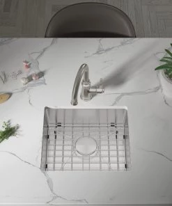 Allora USA - KH-1518 - 15" X 18" X 8.5" Handmade Undermount Single Bowl Stainless Steel Bar Sink Sinks 9 Allora USA - KH-1518 - 15