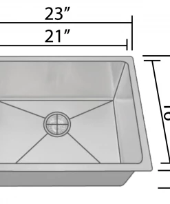 Sinks Allora USA - KH-2318 - 23" X 18" X 10" Combo Handmade Undermount Single Bowl Stainless Steel Kitchen Sink And Accessories 16 Sinks Allora USA - KH-2318 - 23