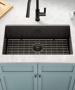 NEW! Allora USA KH-2718-R15-GM Gunmetal Black Matte Stainless Steel Handmade Sink Sinks