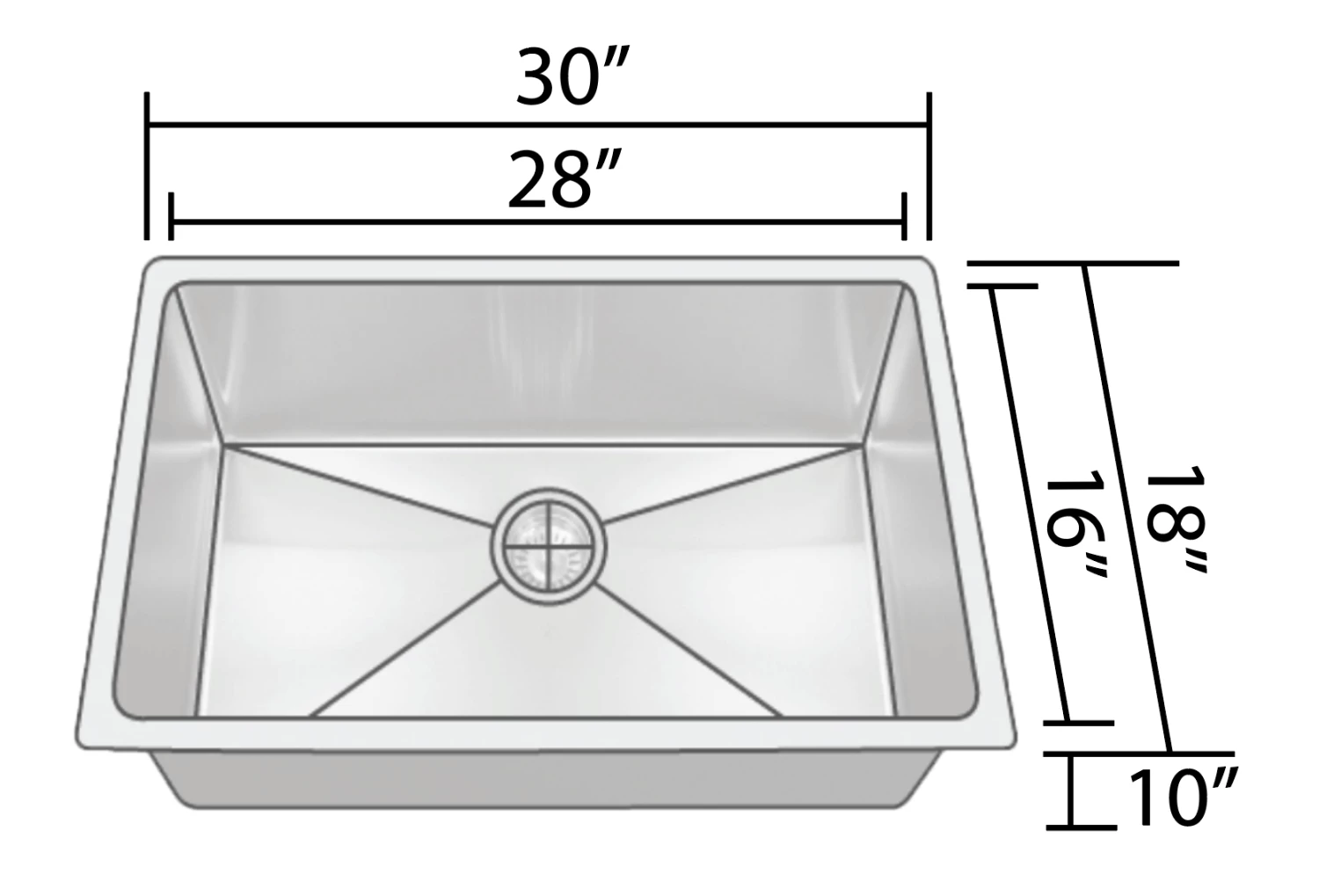 Sinks Allora USA - KH-3018-R15 - 30" X 18" X 10" Undermount Bowl Handmade Stainless Steel Kitchen Sink 4 Sinks Allora USA - KH-3018-R15 - 30" X 18" X 10" Undermount Bowl Handmade Stainless Steel Kitchen Sink