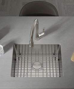 Allora USA - KH-3318-S - 33" X 18" X 10" Undermount Single Large Bowl Handmade Stainless Steel Kitchen Sink