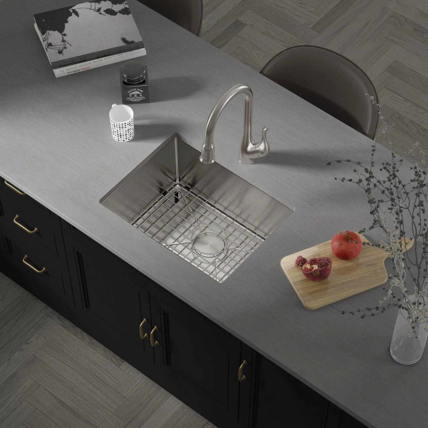 Allora USA - KH-3318-S - 33" X 18" X 10" Undermount Single Large Bowl Handmade Stainless Steel Kitchen Sink 3 Allora USA - KH-3318-S - 33" X 18" X 10" Undermount Single Large Bowl Handmade Stainless Steel Kitchen Sink