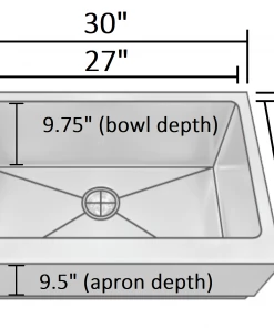 Allora USA - KH-3021F-R15 Combo - 30" X 21" X 10" Farmhouse Apron Handmade Undermount Single Bowl Stainless Steel Kitchen Sink Sinks 16 Allora USA - KH-3021F-R15 Combo - 30