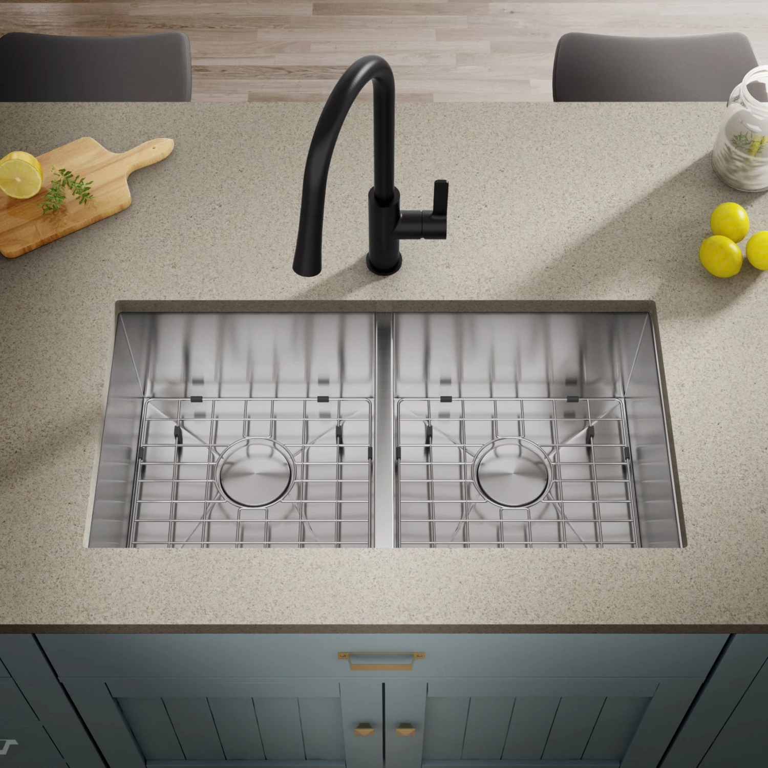 Allora USA - GRHM-3318S Combo- Stainless Steel Sink Grid 2 Allora USA - GRHM-3318S Combo- Stainless Steel Sink Grid