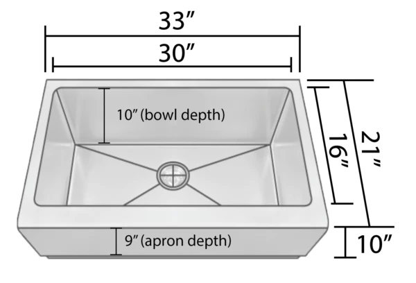 Sinks Allora USA - KH-3621F - 36" X 21" X 10" Single Large Bowl Stainless Steel Kitchen Sink 2 Sinks Allora USA - KH-3621F - 36" X 21" X 10" Single Large Bowl Stainless Steel Kitchen Sink