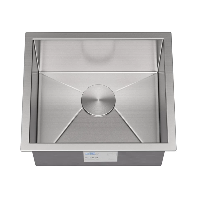 Allora USA - KH-1518 - 15" X 18" X 8.5" Handmade Undermount Single Bowl Stainless Steel Bar Sink Sinks 1 Allora USA - KH-1518 - 15" X 18" X 8.5" Handmade Undermount Single Bowl Stainless Steel Bar Sink Sinks
