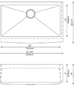 KRAUS Standart PRO Farmhouse Apron-Front Stainless Steel 33 In. Single Bowl Kitchen Sink