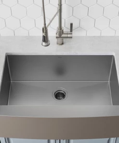 KRAUS Standart PRO Farmhouse Apron-Front Stainless Steel 33 In. Single Bowl Kitchen Sink