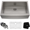 KRAUS Standart PRO Farmhouse Apron-Front Stainless Steel 33 In. Single Bowl Kitchen Sink
