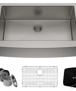 KRAUS Standart PRO Farmhouse Apron-Front Stainless Steel 33 In. Single Bowl Kitchen Sink