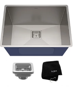 Elkay Sinks KRAUS Pax Zero-Radius 24in. 18 Gauge Undermount Single Bowl Stainless Steel Laundry And Utility Sink