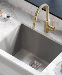 Elkay Sinks KRAUS Pax Zero-Radius 24in. 18 Gauge Undermount Single Bowl Stainless Steel Laundry And Utility Sink