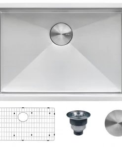 RUVATI Undermount Stainless Steel 28 In. 16-Gauge Single Bowl Kitchen Sink Sinks