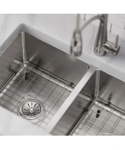 ELKAY Avenue Drop-in/Undermount Stainless Steel 33 In. 50/50 Double Bowl Kitchen Sink With Bottom Grid