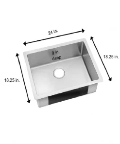 ELKAY Crosstown Undermount Stainless Steel 24 In. Single Bowl Kitchen Sink