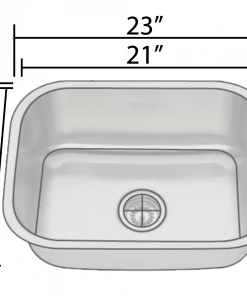 Allora USA - KSN-2318-16 - 23" X 18" X 9" Undermount Single Bowl 16 Gauge Stainless Steel Kitchen Sink