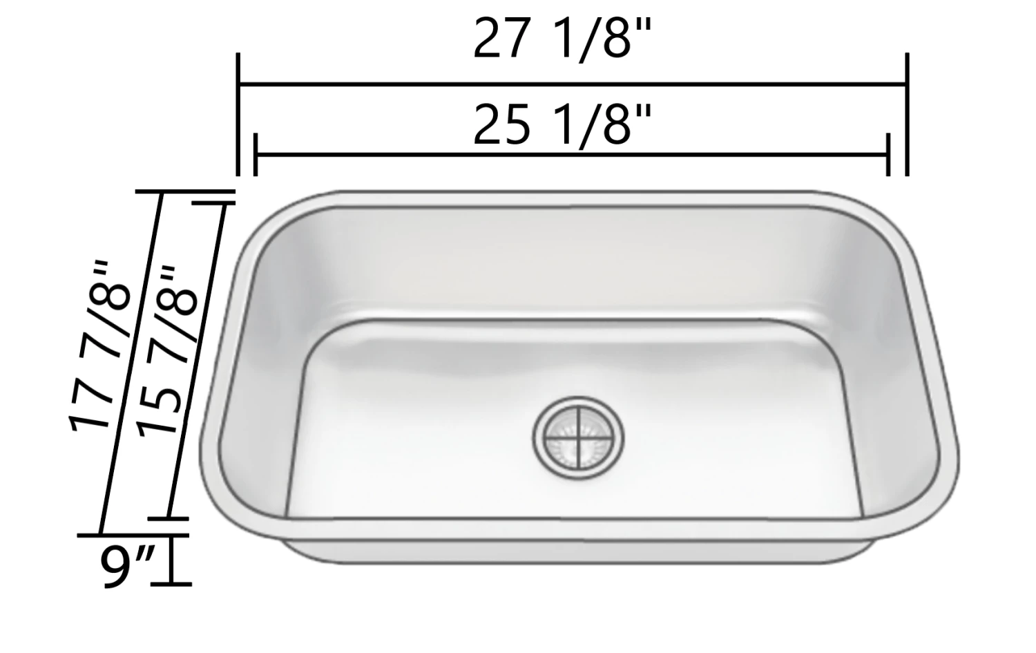 Allora USA - KSN-2718 Combo - 27" X 18" X 9" Undermount Single Large Bowl Stainless Steel Kitchen Sink Sinks 4 Allora USA - KSN-2718 Combo - 27" X 18" X 9" Undermount Single Large Bowl Stainless Steel Kitchen Sink Sinks