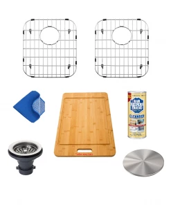Allora USA - GR-2918 Combo- Stainless Steel Sink Grid With Protective Bumpers And Feet Grid Combo