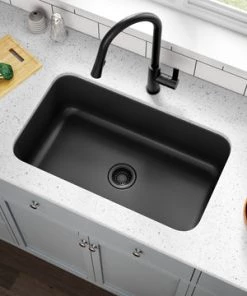 Allora USA - KSN-3018-GM - Gunmetal 30" X 18" X 9" Undermount Bowl Large Single Bowl