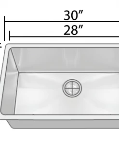 Sinks Allora USA - KSN-3018-R25 - 30" X 18" X 9" Undermount Single Bowl Stainless Steel Kitchen Sink 8 Sinks Allora USA - KSN-3018-R25 - 30