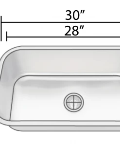 Sinks Allora USA - KSN-3018-16 - 30" X 18" X 9" Undermount Single Large Bowl 16 Gauge Stainless Steel Kitchen Sink 7 Sinks Allora USA - KSN-3018-16 - 30